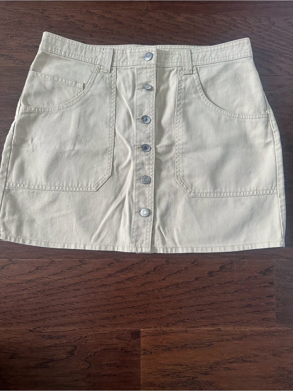 Old Navy Cream Button-Front Mini Skirt